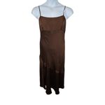 Free People Brown Slip Dress Midi Size Large Feminine Night Out Wedding Photo 1