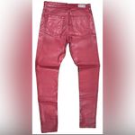 AG Adriano Goldschmied NWOT  Women's 27R Bold Red Coated Skinny Jeans Photo 1