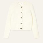 Ba&sh  Bash Gaspard Tweed Cardigan Sweater Cream Size Small Photo 2