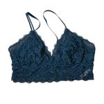 Soma Embraceable Lace Bralette Womens L Teal Blue Romantic Coquette Feminine Photo 1