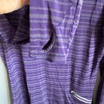 Athleta Purple Gray Stripe Long Sleeve Athletic Top Womens L Sporty Workout Photo 5