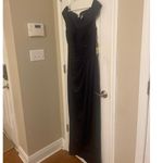 La Femme Navy Off the Shoulder Dress, Size 14, A61 Photo 1