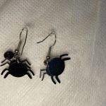 Womens Black and Red Halloween 👻 Spider 🕷️ Dangle Earrings Photo 2