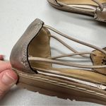 Earth Gold Leather Laser Cut Comfort Flats Womens 10 Sandals Beachy Slip On Photo 11