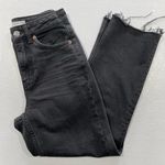 Topshop  Frayed Hem Cropped Straight Leg Jeans Washed Black Waist Size 25 Photo 10