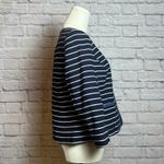 Talbots Navy White Striped Textured Open Front Blazer Women's 4 NWT Photo 1