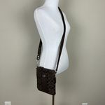 Coach Crossbody Bag Brown Sutton Swing Signature Fabric Vertical Hang Small Photo 1