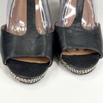 Torrid  T-Strap Peep Toe Woven Wedge Sandals Black/Tan-8W Photo 3