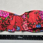 No Boundaries  Pink Floral Ruffle Bandeau Swim Sports Bra Bikini Top L Large Photo 2