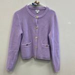 J. Crew Lavendar 100% cotton knit button down cardigan small #724 Purple Photo 2
