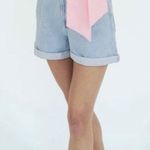 ZARA  paper bag ribcage shorts Light wash women’s size 00 NWT High rise Photo 13