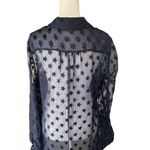 Diane Von Furstenberg  - Lorelei Star USA Embellished Sheer Blouse Sz 6 Photo 6