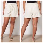 Good American NEW Better Than Leather Shorts Elastic Waist Bone Size 6 3XL Photo 5