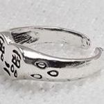 Silver Crying Face Adjustable Ring Photo 1