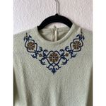 Women's Top blouse Set Novelty Scandinavian Floral Costal Grandma Preppy Vtg 50s Photo 3