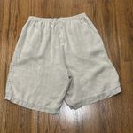 Flax  Shorts Womens Small Beige Linen Minimalist Boho Lagenlook Bermuda Relaxed Photo 4