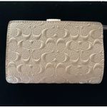 Coach  Medium Corner Zip Wallet Signature Debossed Patent Leather Pink Hue Photo 2