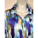 Misook  Watercolor Print Bracelet Sleeve Midi Shirt Dress Size XS EUC!!! Photo 2
