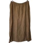 Cynthia Ashby Tan Brown Linen Skirt Elastic Waist Pull On Minimalist Logenlook L Size L Photo 4