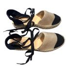 Free People NIB!  Island Time Wrap Espadrilles Black/Tan - Size EU 39 / US 8.5 Photo 4