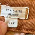 Madewell  Skinny Jeans 9” Mid-Rise 27 T Burnt Sienna Button Front Stretch Pockets Photo 5