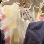 Wildfox Hadley Edelweiss long sleeve sweatshirt, periwinkle, yellow & pink, XS Photo 5