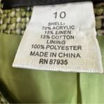 Dialogue  Olive Houndstooth Tweed Trench Coat Size 10 Photo 12