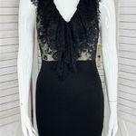 Alice + Olivia  Odette Lace Top Halter Mini Sheath Dress Black Size 2 Coquette Photo 0