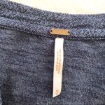 Free People  Navy Blue Long Sleeve Puff Shoulder Top Photo 2