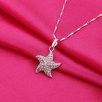 ✨3xHP✨Clear White Starfish Sea Necklace✨ Silver Photo 1
