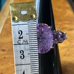Genuine Rose de France Amethyst Sterling Silver Cocktail Ring Size 8 Photo 7