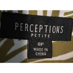 Perceptions  Petite Women's Lime White Zip‎ Up Dress Size 8P 36" Long x 16" PTP Photo 2