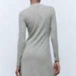 ZARA NWOT GREEN MARL SOFT TOUCH MIDI RIBBED KNIT DRESS Photo 1