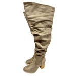 Journee Collection Over The Knee Boots Size 6 Vegan Leather Block Heel Round Toe Photo 1