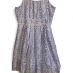 Kohls KNITWORKS Baby Blue & Pink Floral Sleeveless Shirred Lace Trim Mini Dress Sz 16 Photo 0