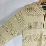 Eddie Bauer Neutral Open Weave Cardigan Sweater 1X Linen Blend Photo 8