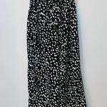 Boutique palazzo Black White Print Elastic Waist Pants tie Size Medium Photo 2