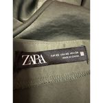 ZARA Women's Green Silky Satin Sleeveless Cami Camisole Midi Tank Slip Dress XS Photo 3