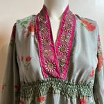 Johnny Was  Rare 100% silk dress XS. Contrasting embroidery and silk desi… Photo 3