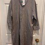NWT Mer Sea Essential Shirt Dress Womens L/XL Gray Cotton Blend Collared Pockets Size L Photo 1