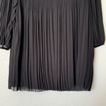 Quince Chiffon Pleated Long Sleeve Mini Dress in Black Size Small Photo 5