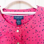 U.S. Polo Assn. Womens Button Down Shirt Size L Pink Polka Dot Retro Office Preppy Photo 2