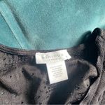 Kirious  Women's SZ M Crop Top Cropped Crotchet Lace V Neck Long Sleeve Black Photo 2