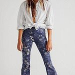 Free People We The Free Penny Pull-On Printed Flare Jeans Photo 0