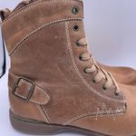 Steve Madden leather fur fleece lined tan lace up boots Size 9 Photo 4