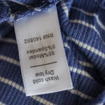 Marine layer Lexi Top Twist Front Blue Striped Ribbed Knit Short Sleeve Size S Photo 9