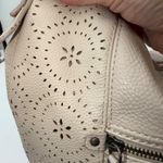 The Sak  Perforated Leather Hobo Shoulder Bag Cream Tassel Zip Pockets Photo 1