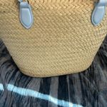 Blue and Tan Women’s Straw Tote Bag by On 34th Photo 4