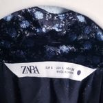 ZARA  Black and Blue Long Sleeve Velvet Mini Dress Photo 5