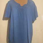Source Unknown Blue Women's Top short sleeve embroidered v-neck line size 2x Photo 0